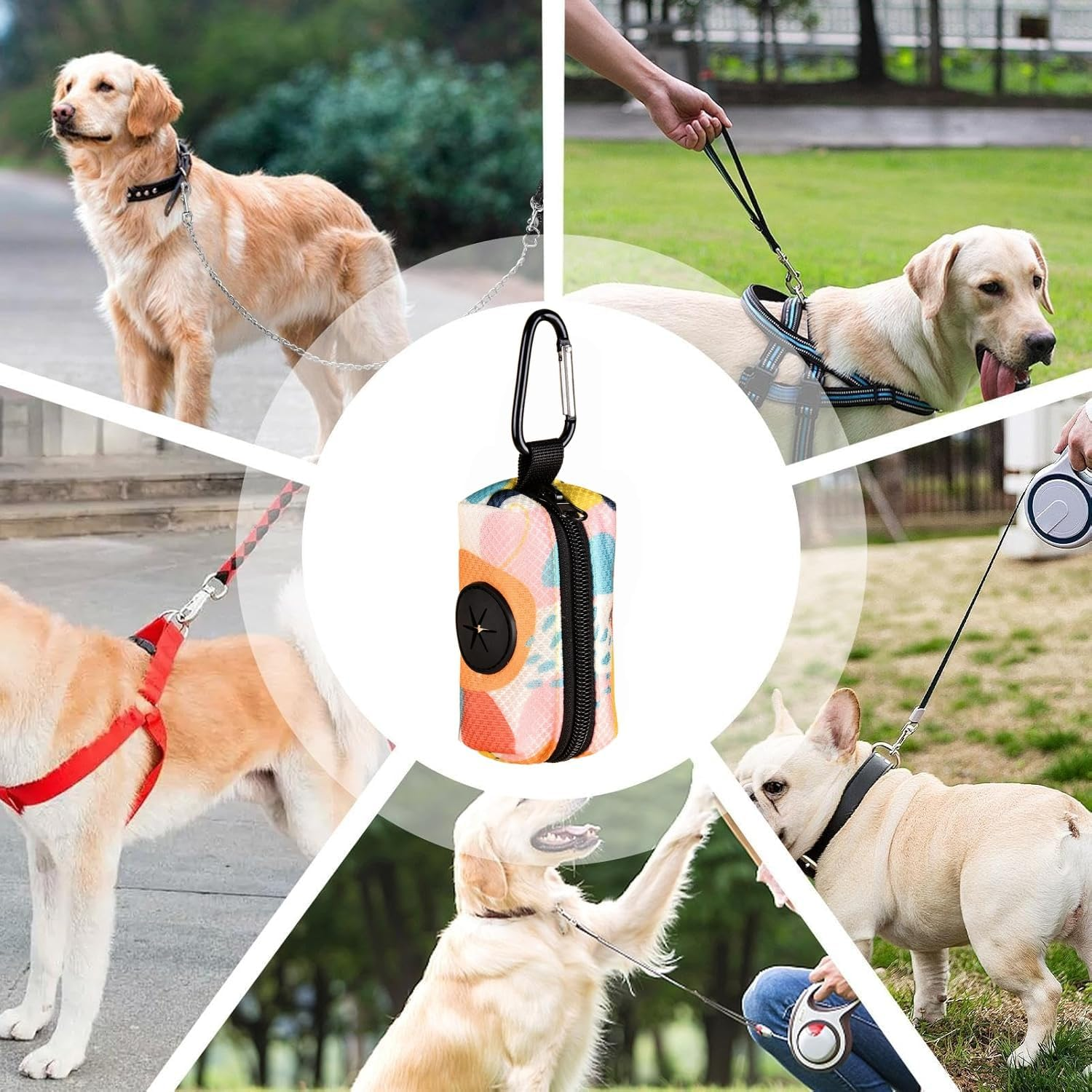 Dog Poop Bag Holder & Waste Bag Dispenser for Poo Bags Include 15Pcs Trash Bags (Black) image number 4