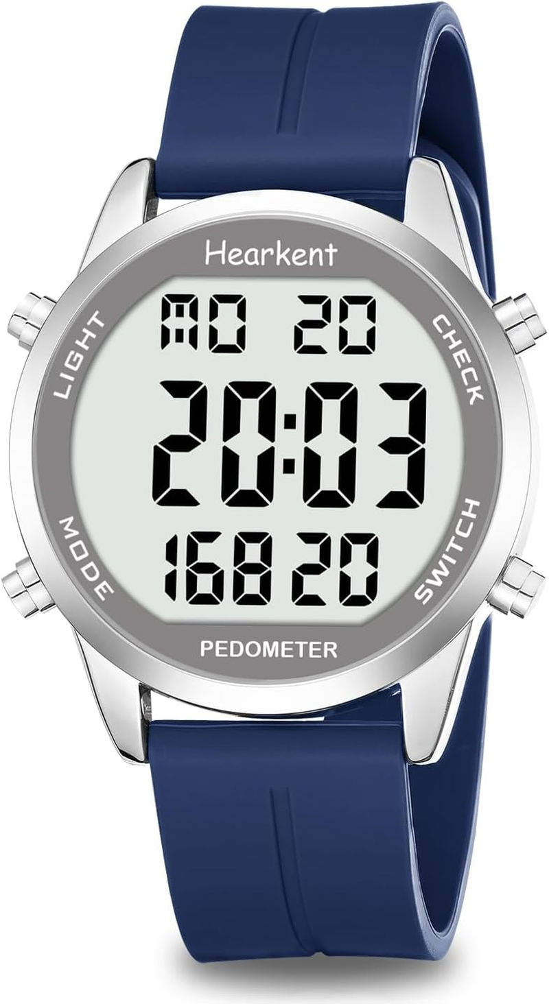 Hearkent Pedometer Watch for Walking for Senior Non Bluetooth No App Required with Steps Calories Counter and LCD Large Numbers&hellip;