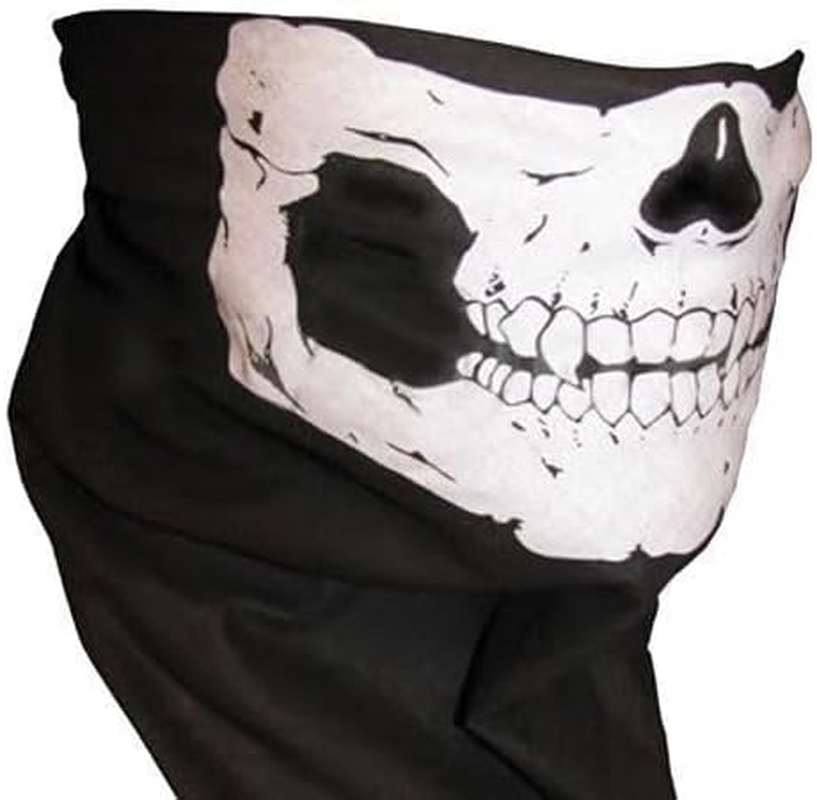 TDR Skull Face Mask for Bike Motorcycle, Helmet, Snowboard, Hunting, Costume Ski Mask, 100% Polyester Microfiber, Washable, Black/White image number 3