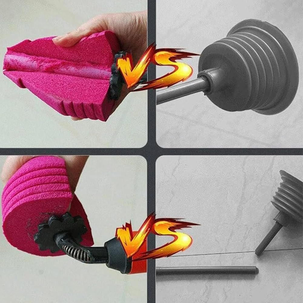 Toilet Unclogger, Upgraded High Pressure Toilet Plunger Kit, Unblock One Shot Pipe Air Drain Clog Remover Plumbing Tool, Long Handle, Bendable Head for Bathroom, Kitchen, Bathtub