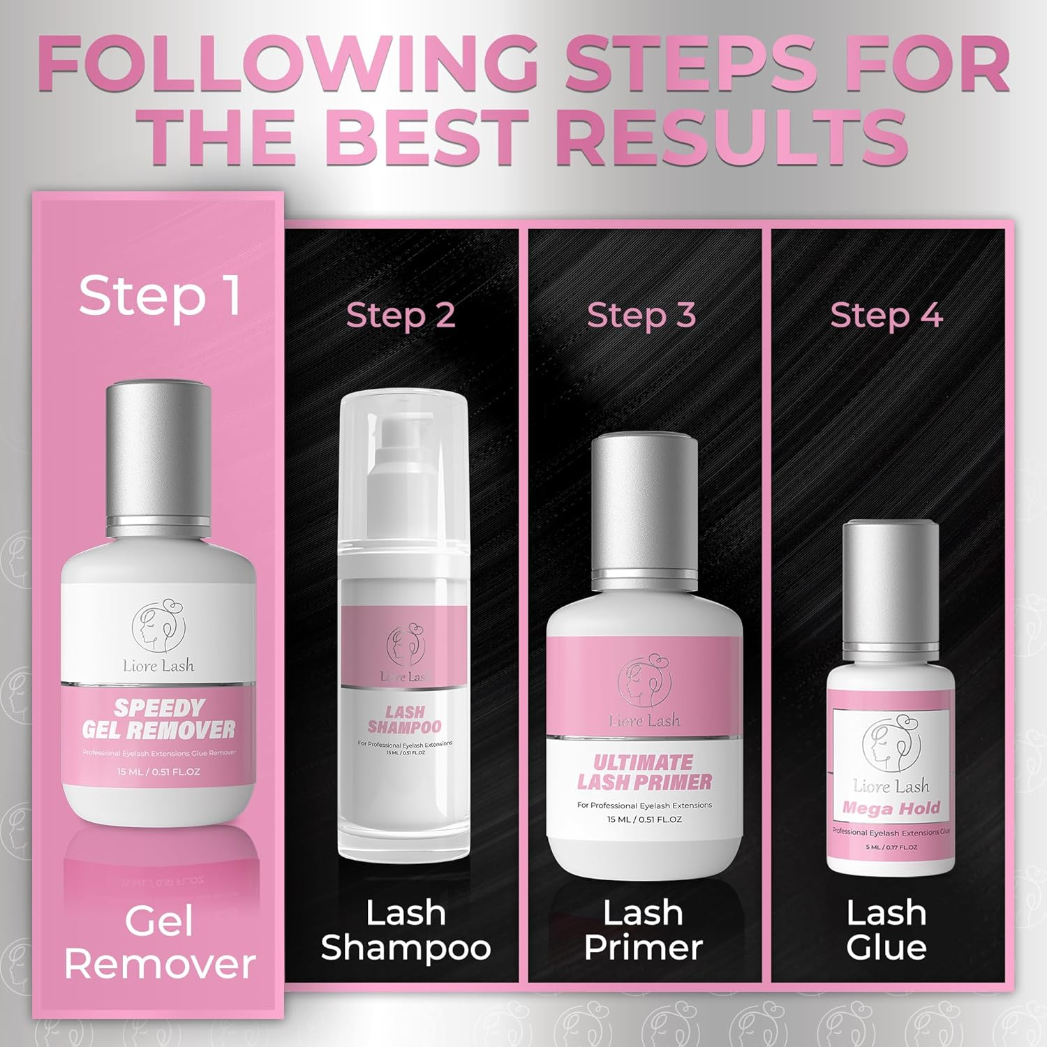 Speedy Sensitive Gel Remover for Lash Extensions Liore Lash/Fast Lash Remover for Eyelash Extension Glue/60 Sec Dissolution Time/Gbl Free Debonder/Lash Glue Remover Professional Tech Salon Supplies image number 4