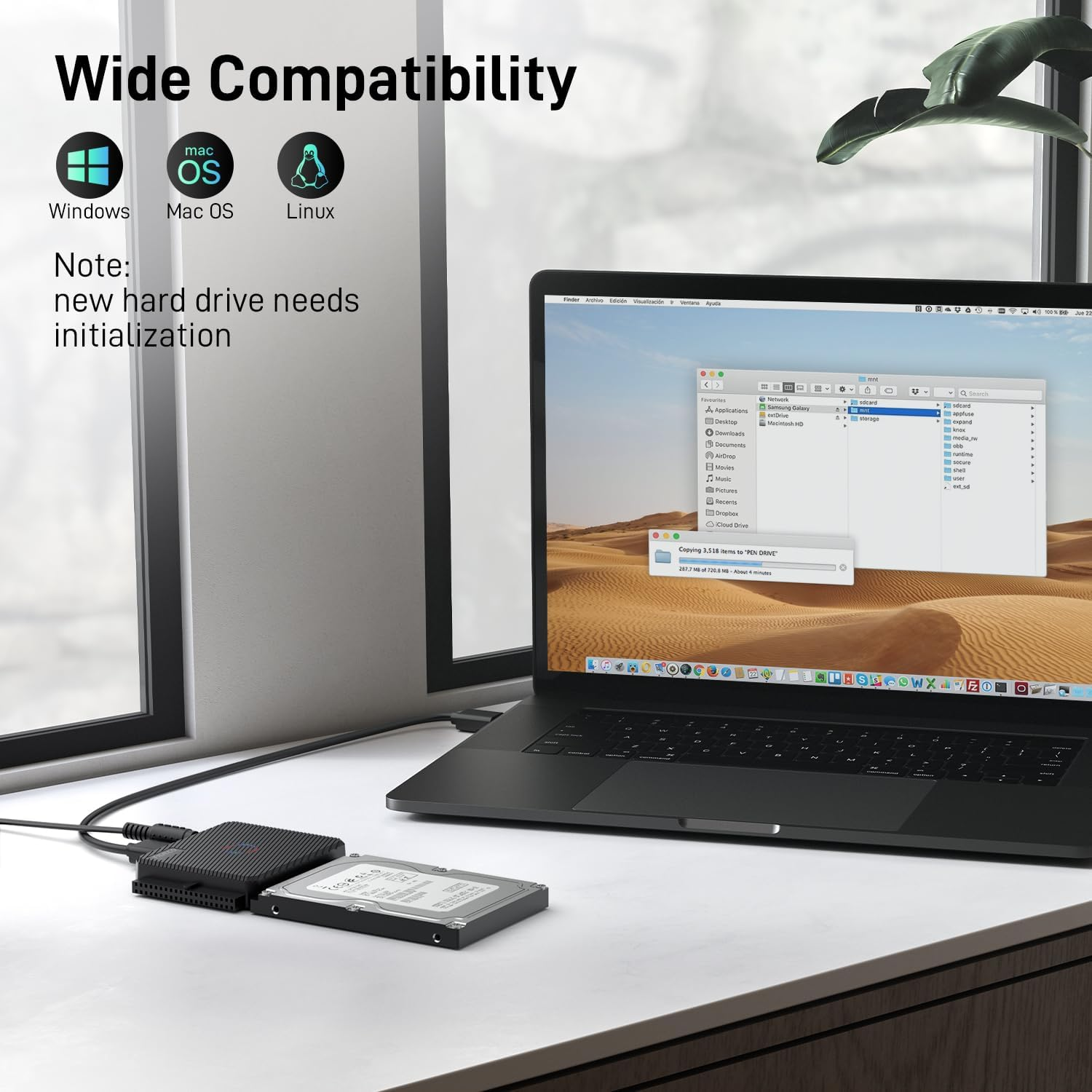 FIDECO SATA/IDE to USB 3.0 Adapter, Hard Drive Cable Converter for Universal 2.5/3.5 Inch IDE and SATA External HDD SSD, 5.25-Inch DVD-ROM/CD-ROM/CD-RW/DVD-RW