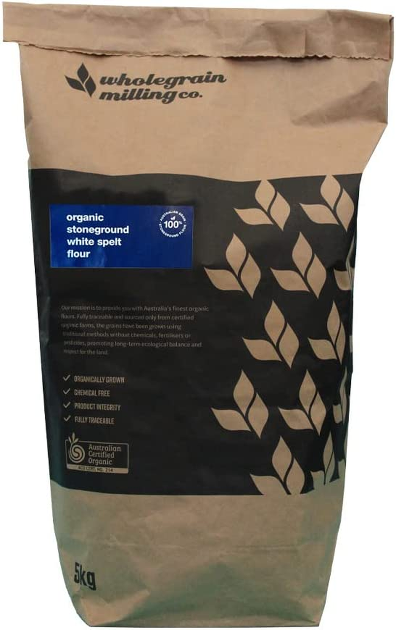 Wholegrain Milling Co, Organic Stoneground White Spelt Flour, 5Kilograms - Stone Ground. Ancient Grain with a Wholegrain Flavour. Nutrient Dense. Contains a Fine Bran. image number 3