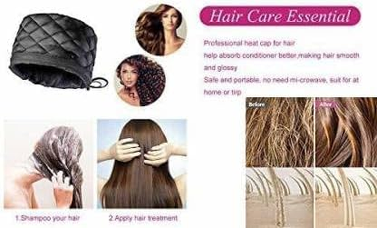 THEODORE Hair Care Thermal Head Spa Cap Treatment with Beauty Steamer Nourishing Heating Cap, Spa Cap for Hair, Spa Cap (BLACK)&hellip; image number 2
