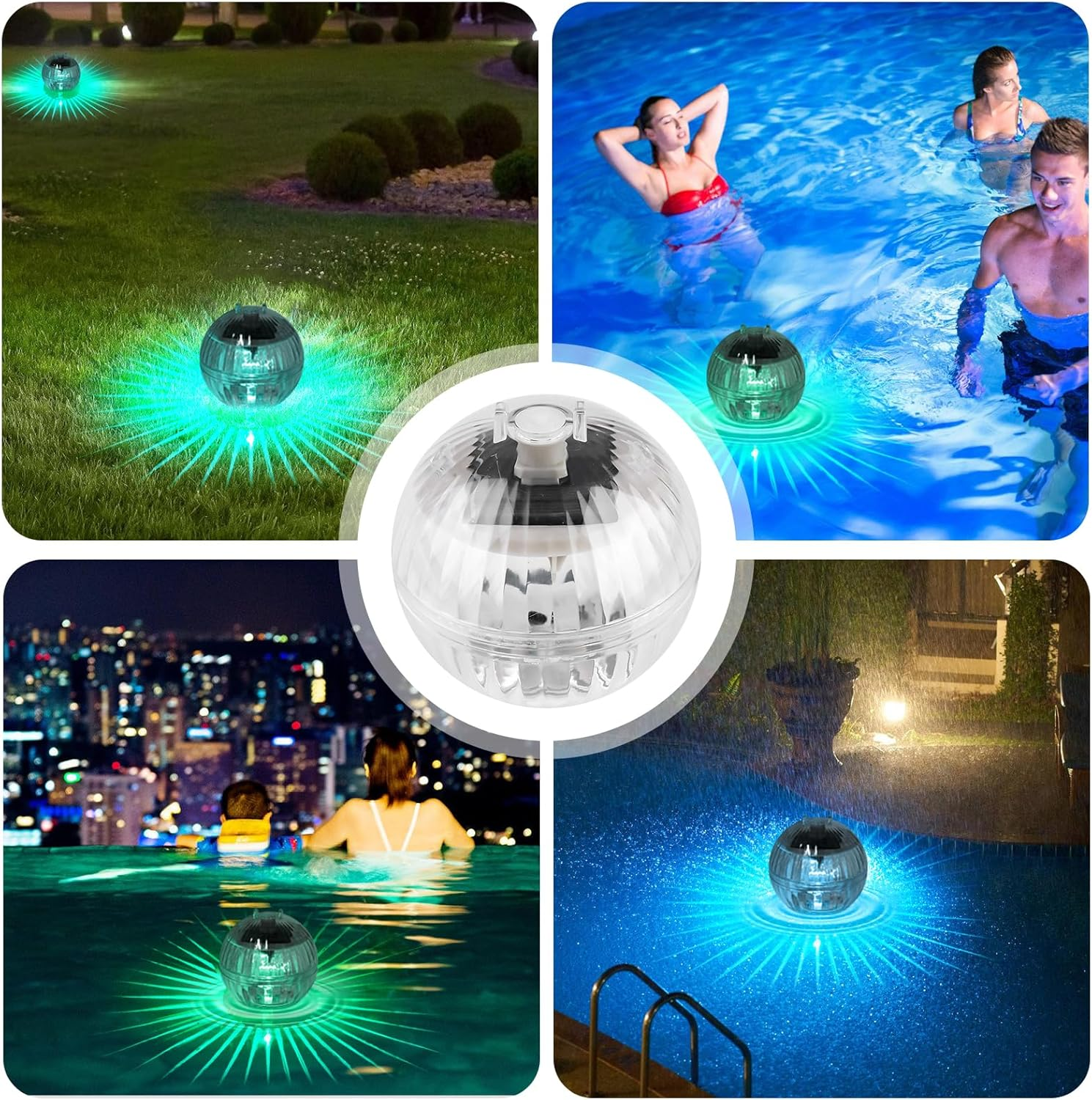 Asfrode Solar Floating Pool Lighting, Pack of 3 Pond Lighting, 7 Colours, Solar Floating Pool Light, RGB Solar Lights, IP65 Water Light for Pool, Pond, Garden, Fountain, Water Parks image number 6