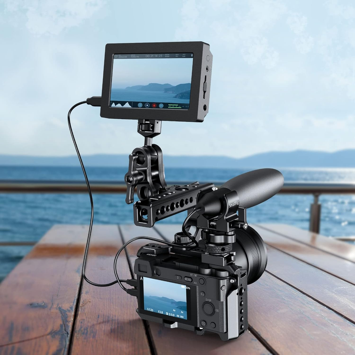 SMALLRIG Microphone Holder, Shotgun Microphones Clip with Cold Shoe Adapter - BSM2352 image number 1