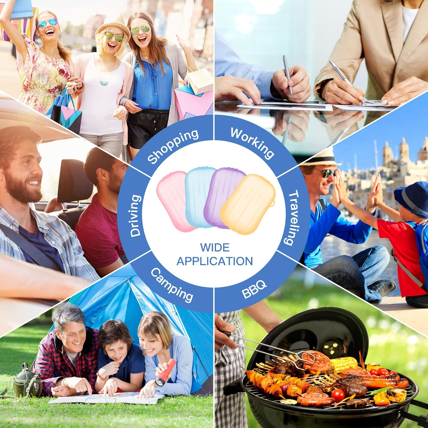 TXIN 10 Boxes Disposable Hand Washing Cleaning Paper Soap Flakes Mini Bath Slice Sheets Scented Foaming Paper Soap for Travel Camping Hiking image number 3