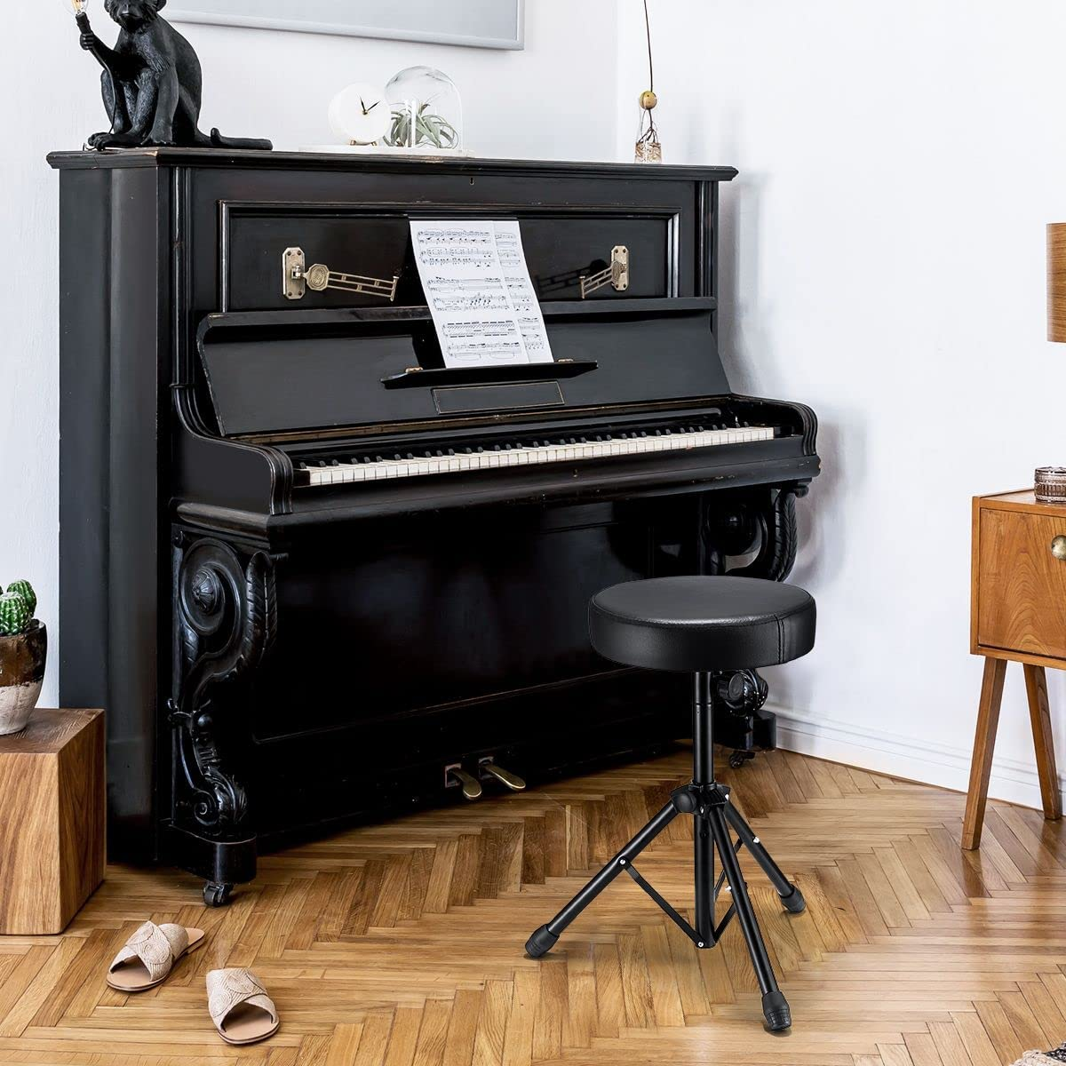 Melodic Drum Stool Throne Seat Chair Folding Padded Rotatable for Kids Adults image number 6