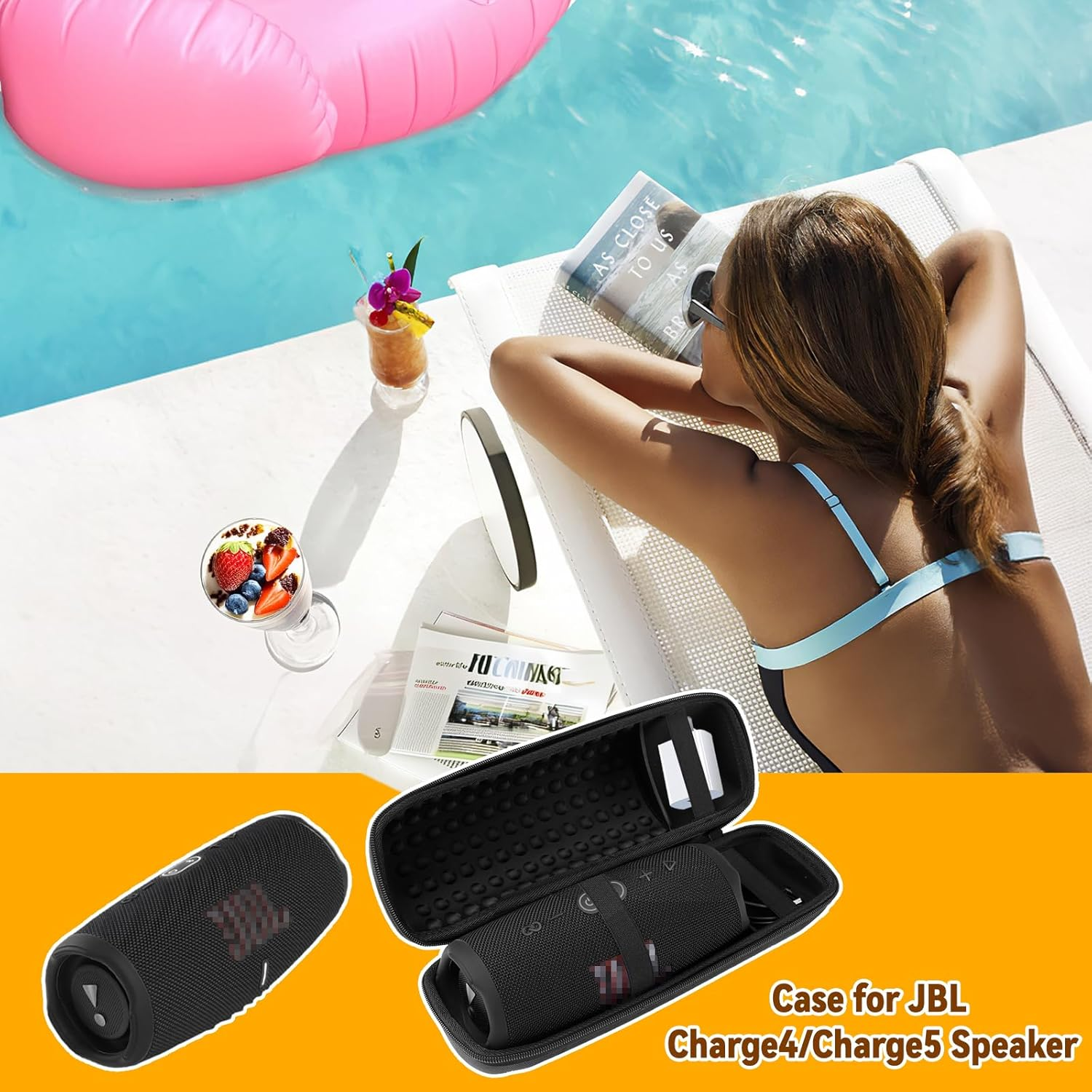 Case for JBL Charge 5 / Charge 4 Portable Speaker, (Case Only!) Hard Protective Travel Carrying Storage Case Bag Compatible with Charger and USB Cable image number 1