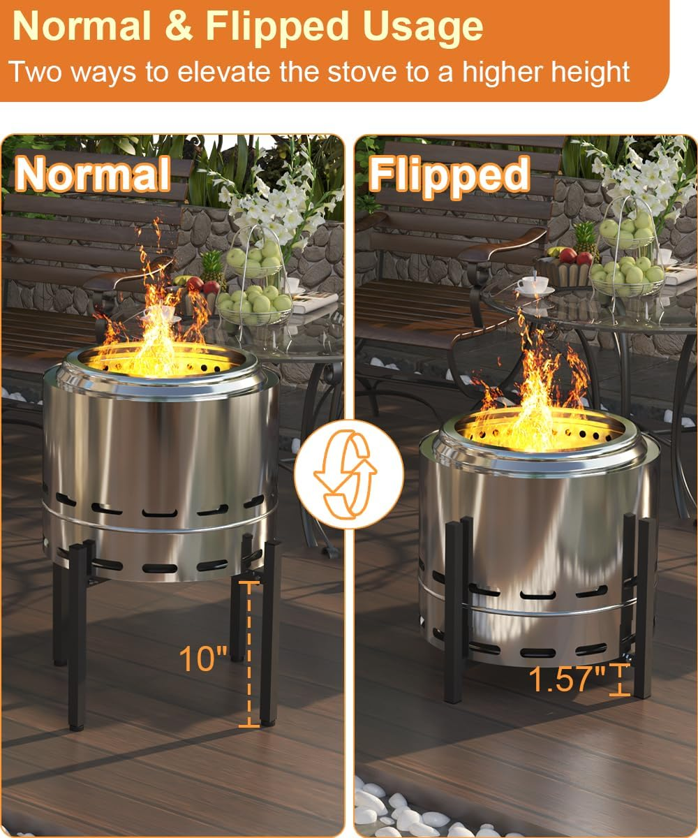 Garbuildman 15-27 Inch Universal Firepit Stand for Solo Stove Bonfire Ranger Yukon and Other Outdoor Fire Pits, Metal Accessory for outside Fireplace, Black - Black image number 3