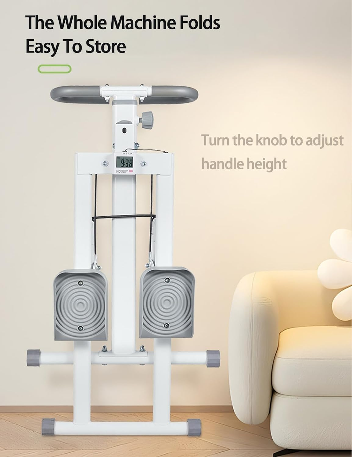 Vertical Stair Climber &ndash; Foldable Stair Stepper & Exercise Machine with LCD Display, Adjustable Handrail, Full-Body Workout Equipment for Home & Office image number 3