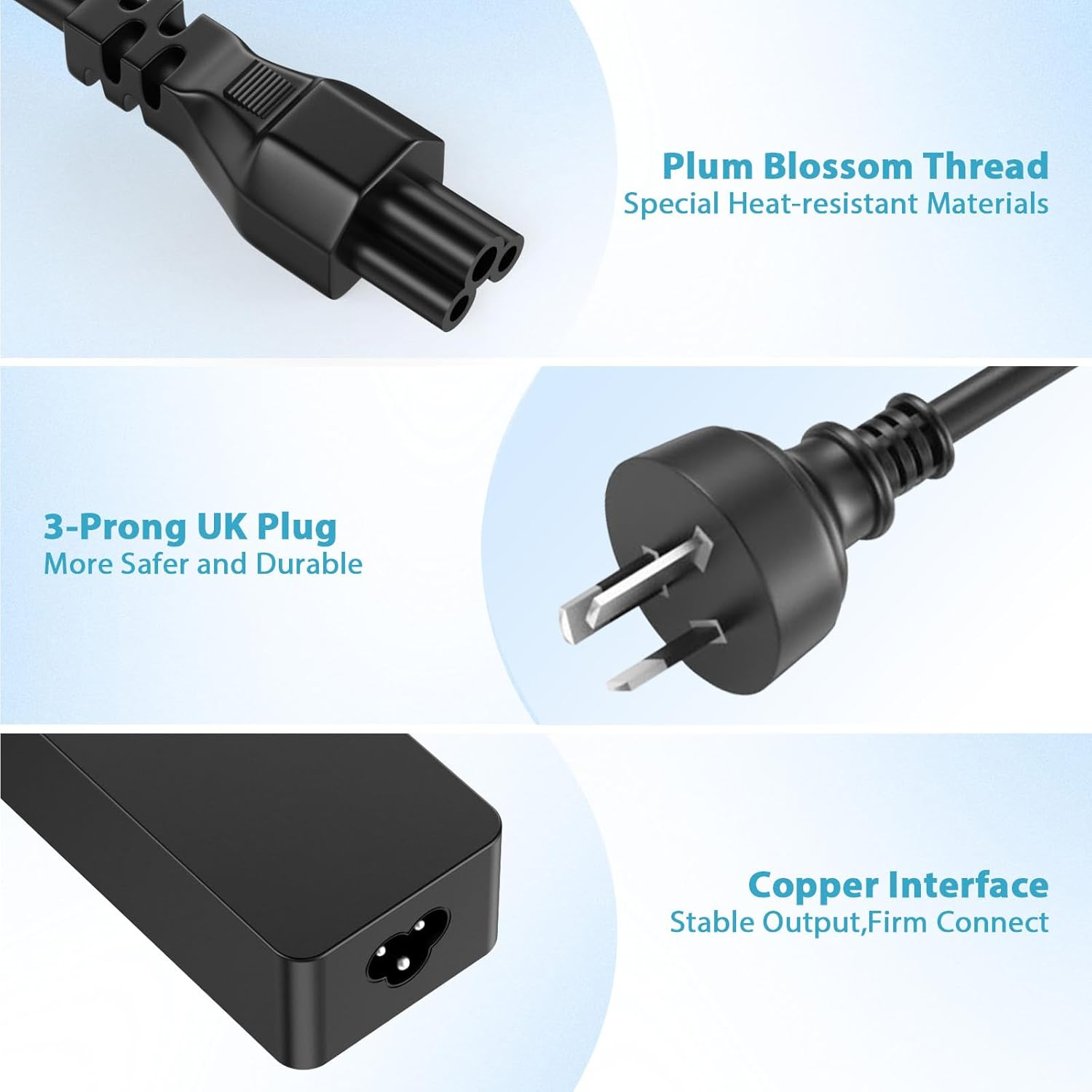 USB C Laptop Charger 65W Fast Type C Chromebook Charger Compatible with Lenovo, HP, Samsung, Acer, Asus, Google, Universal USB Type-C Laptop Chargers Also Works with 45W Devices