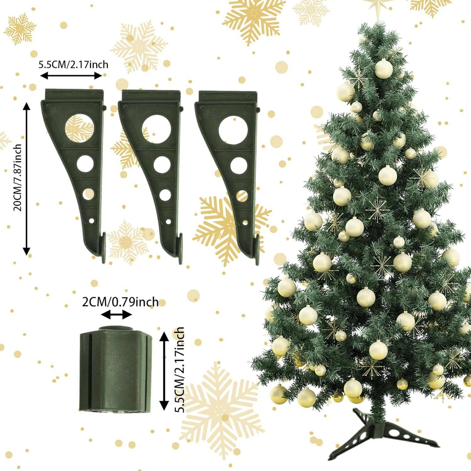 Christmas Tree Stands 0.8 in Hole Triangle Removable Christmas Tree Stable Plastic Rotating Replacement Christmas Tree Base Home Kitchen Tools image number 5