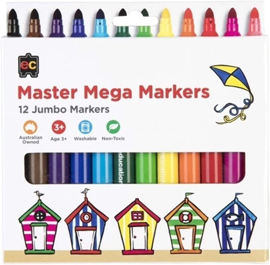 Educational Colours Master Mega Markers Packet 12-Pieces Set