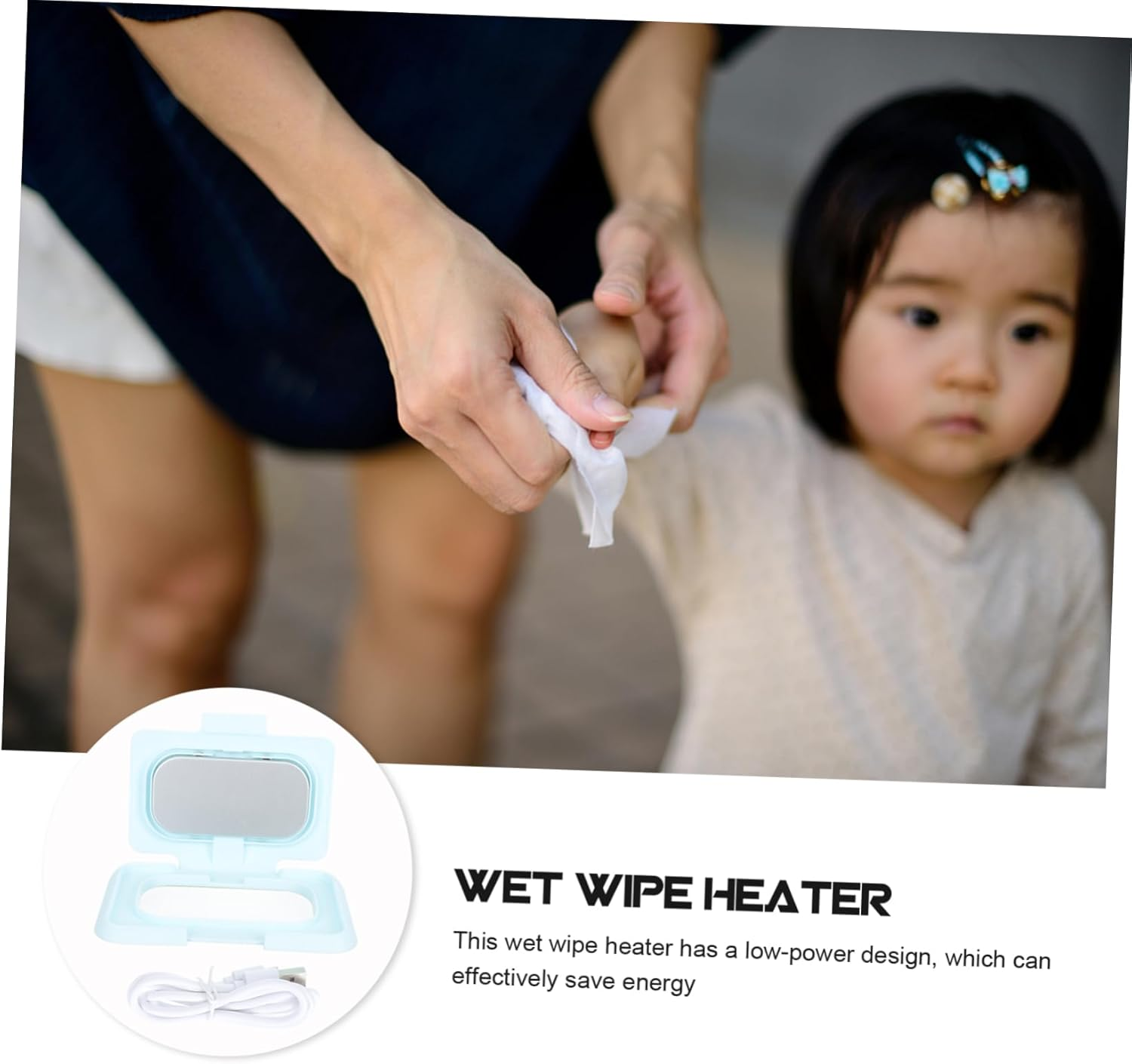 Abaodam Portable Baby Wipe Warmer USB Cord, Pink Wet Tissue Heating Device for Travel and Car Use, Convenient Boys and Girls Wipes Thermostat