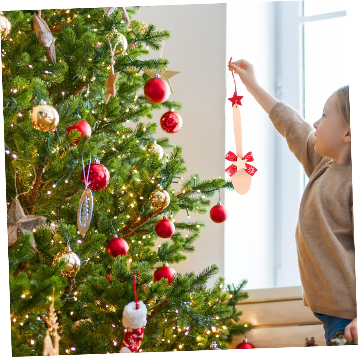 10Pcs Spoon Ornaments for Christmas Cute Hanging Decor for Holiday Parties Festive Tree Ornaments Lightweight Xmas Decorations for Home And image number 1