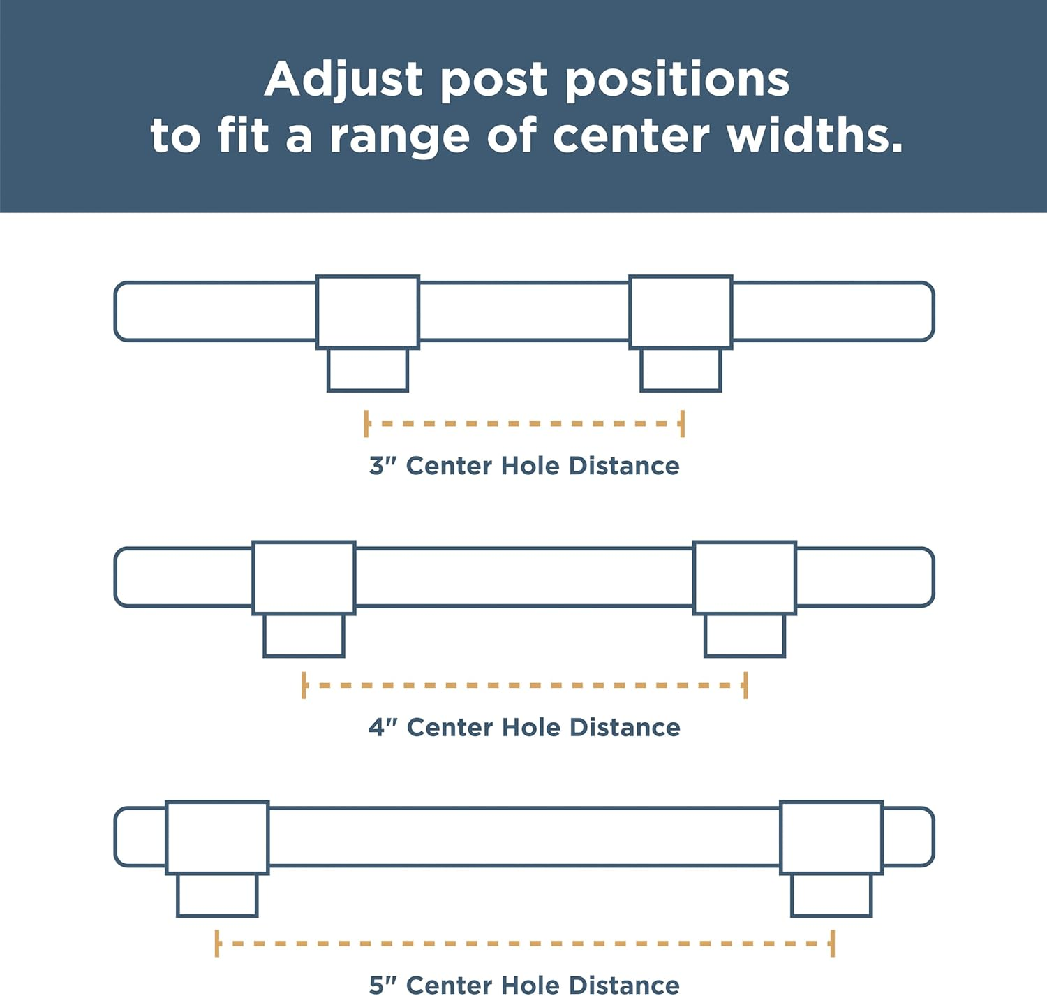 Franklin Brass Adjusta-Pull Chamfered Edge (5-Pack) Adjustable Drawer Pulls/Cabinet Handles 1-3/8" to 6-5/16" Hole Center Modern Gold Hardware Kitchen Door, Drawers, Dressers, Furniture P49107-117-B image number 5