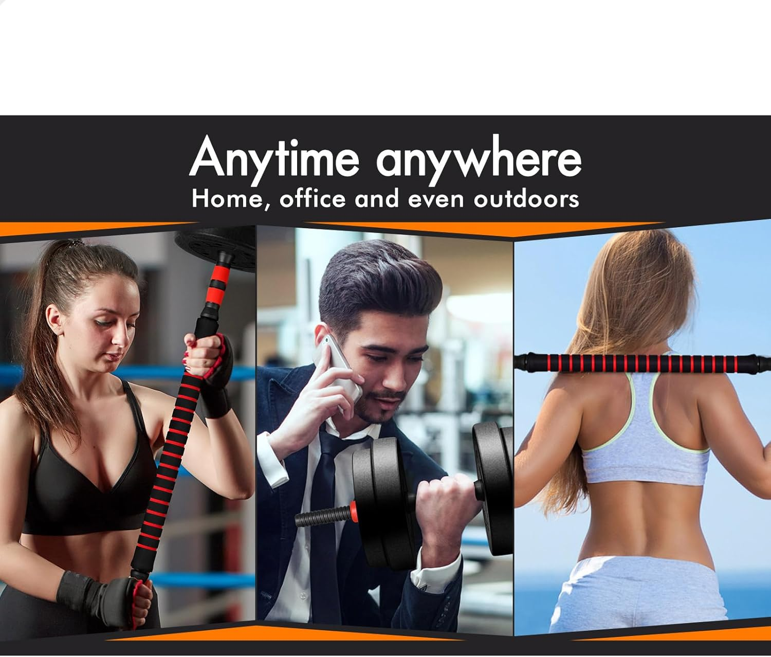 BLACK LORD Adjustable Dumbbell Set 20KG 7-In-1 Barbell Kettlebell Set Dumbbells Weight Plates for Home Gym Fitness Weightlifting Toning Exercise and Strength Training image number 3