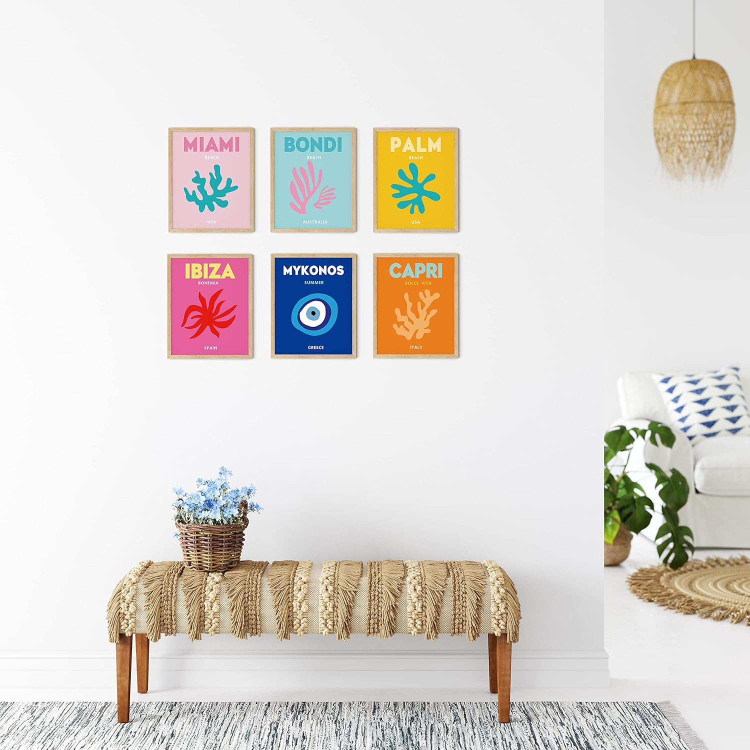 Twodays Preppy Room D&eacute;cor Aesthetic, Preppy Wall Decor, Preppy Travel Prints, Preppy Stuff, Preppy Things, Preppy Posters for Teen Girl Room (8" X 10"，Set of 6, UNFRAMED) image number 4