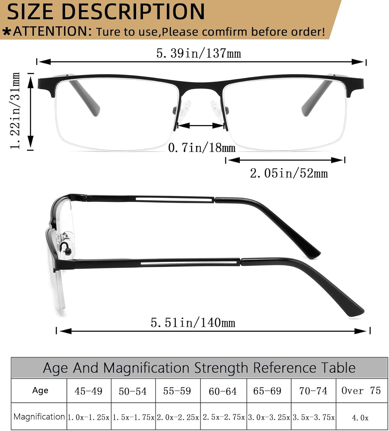 Dilly Vision 4 Pack Blue Light Reading Glasses for Men,Lightweight Metal Rectangle Semi Rimless Readers for Men image number 6