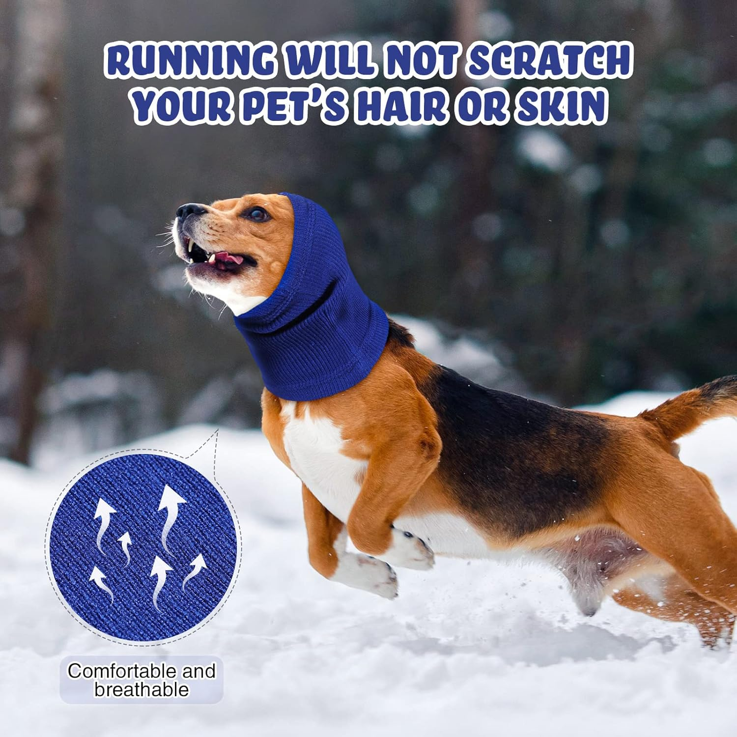 Saintrygo 4-Pack Dog Ear Covers - Noise Reducing, Comfortable & Breathable Snoods for Dogs - Blue, Pink, Purple - Small, Middle, Large image number 3