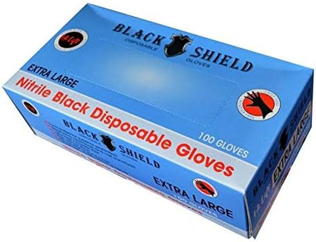 Black Shield Disposable Gloves Extra Large 100