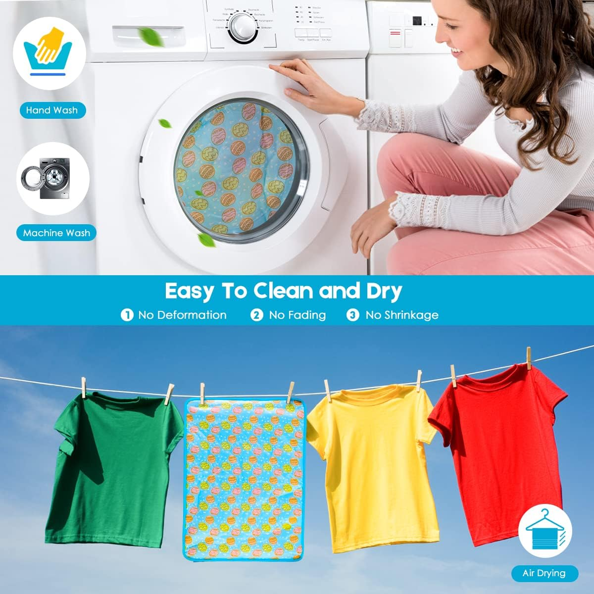 Cooling Mat, ONEJU Cooling Mat for Dogs and Cats, Medium Pet Cooling Mat 70X50 Cm 27.5X19.6 Inch, Cooling Pad for Dog, Blue image number 2