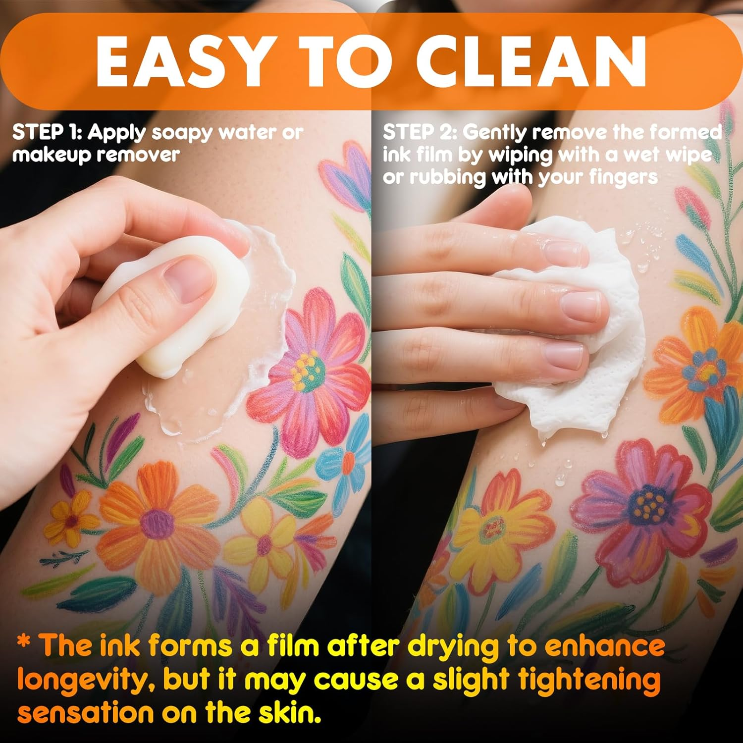 Nsxsu Halloween Makeup Glow in the Dark Face Paint Markers 10 Colors, Neon Body Paint Pen for Skin Glow under Black Light, Washable UV Temporary Tattoo Pens for Glow Party Supplies image number 4