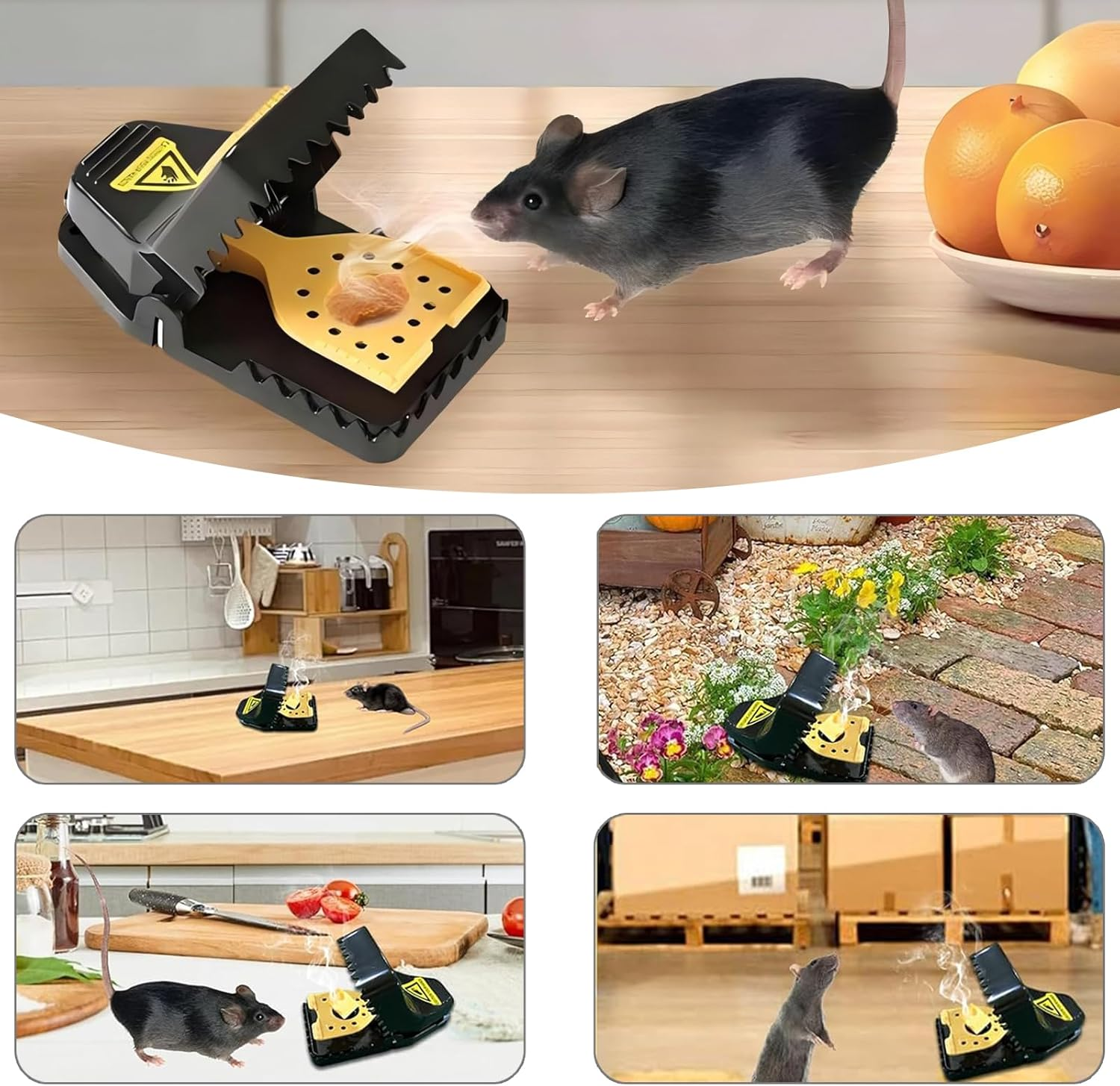 4-Pack Reusable Mouse Traps - Heavy Duty, High Sensitivity, Safe & Effective Indoor/Outdoor Rodent Catchers - Quick & Easy Clean Mice Catcher image number 6