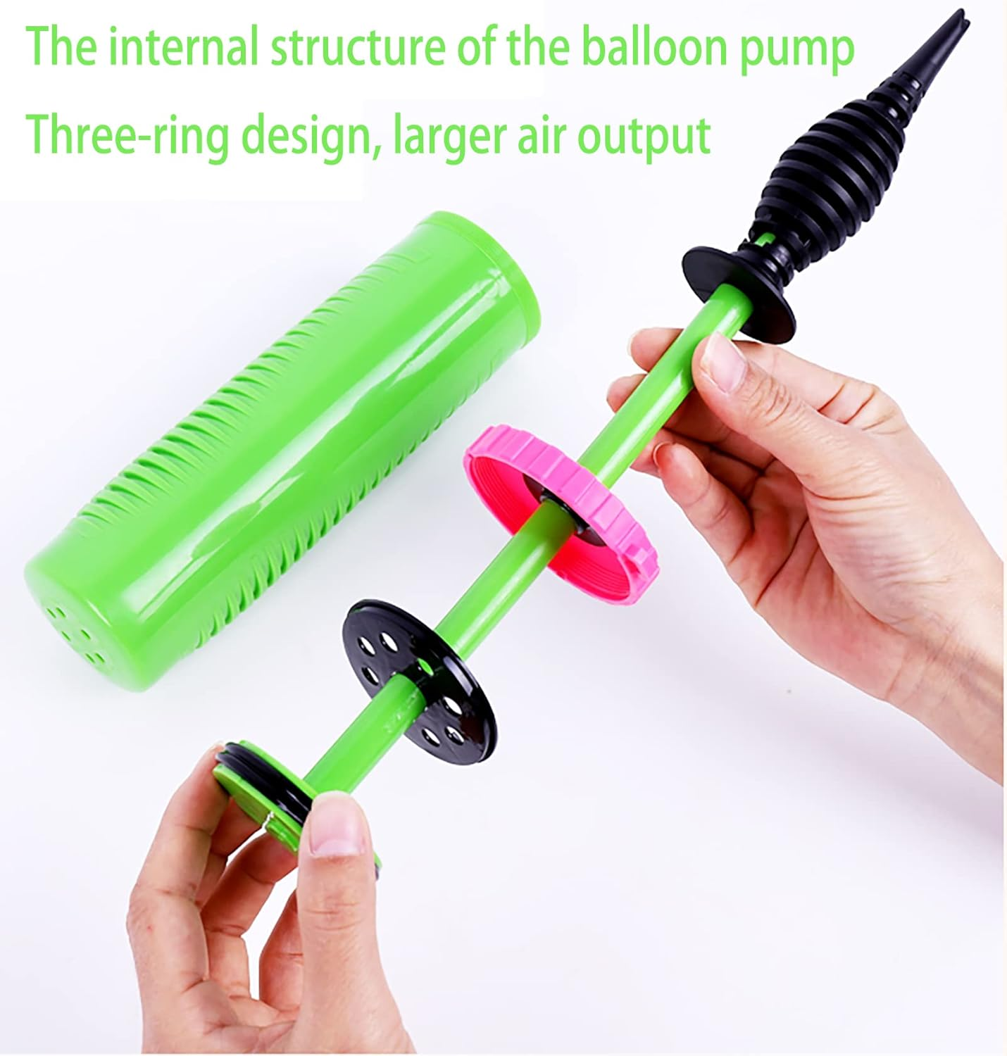 Balloon Pump Handheld Two-Way Dual Action - Hand Blower Air Pumper for Balloons - Ballon Inflator Pumping - Manual Baloon Inflators Machine - Pink image number 4