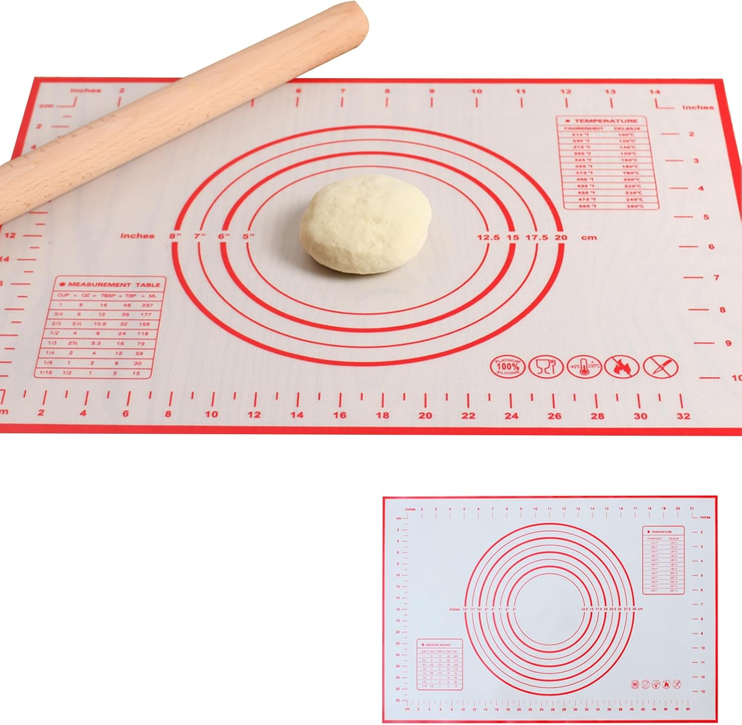 Silicone Baking Mat, 40Cmx60Cm, Non-Stick, Food-Grade, Multi-Use, Red image number 2