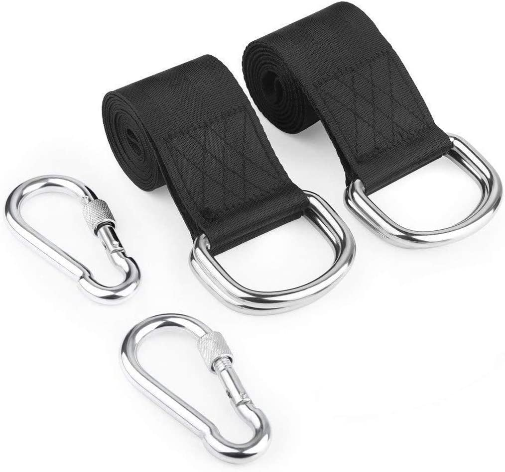 Tree Swing Straps, 2 PCS Hanging Kit 5Ft Straps Holds 2200 Lbs with 2 Safer Lock Snaps Perfect for Swing Seat, Plank, Hammock