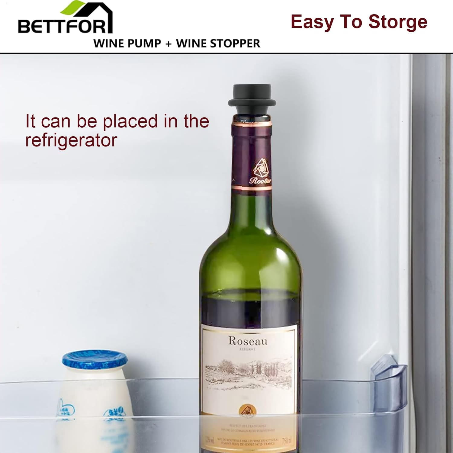 Wine Saver Pump with 4 Vacuum Wine Stoppers, Wine Bottle Stoppers with Food Grade Silicone Leak Proof Keep Fresh Suitable for All Standard Wine Bottles