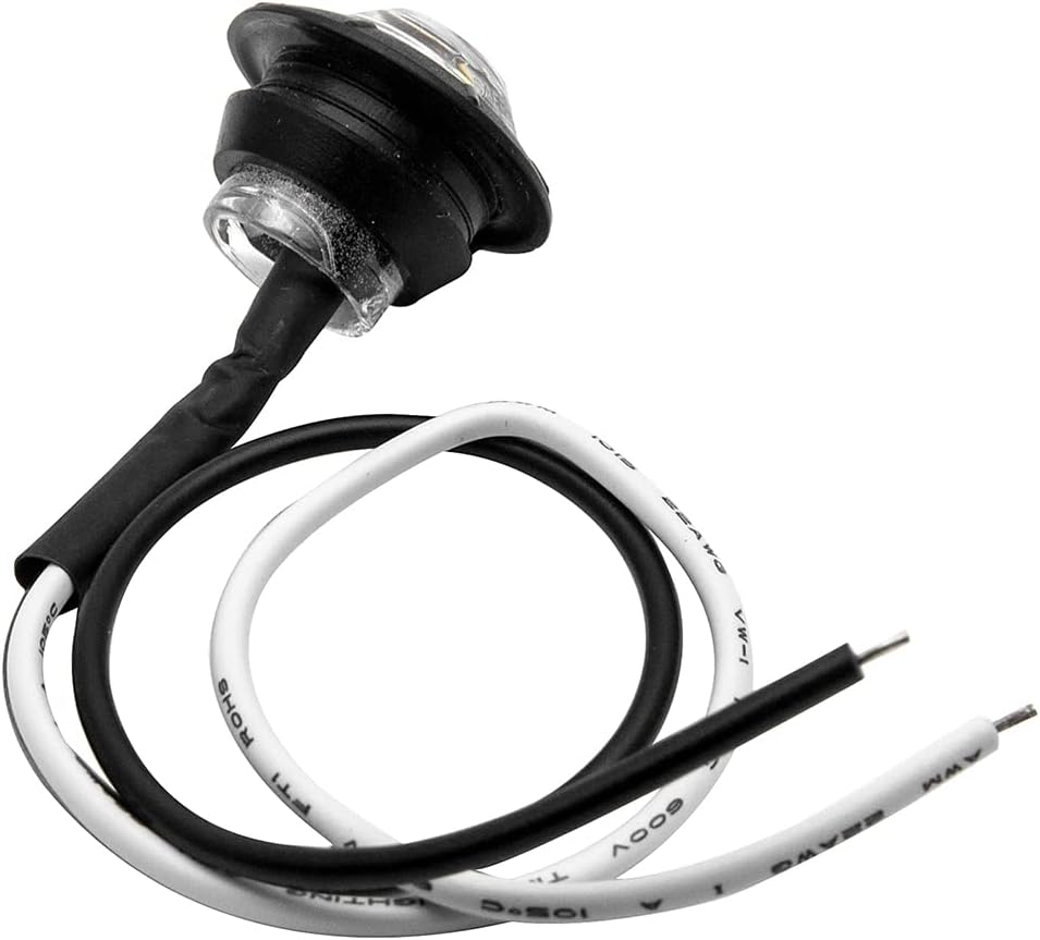 Baceyong 4Pcs 12V/24V 3/4" LED Side Marker Lights for Car Trailer Truck, Super Bright round White Indicator Lamps Replacement, White Lighting image number 1