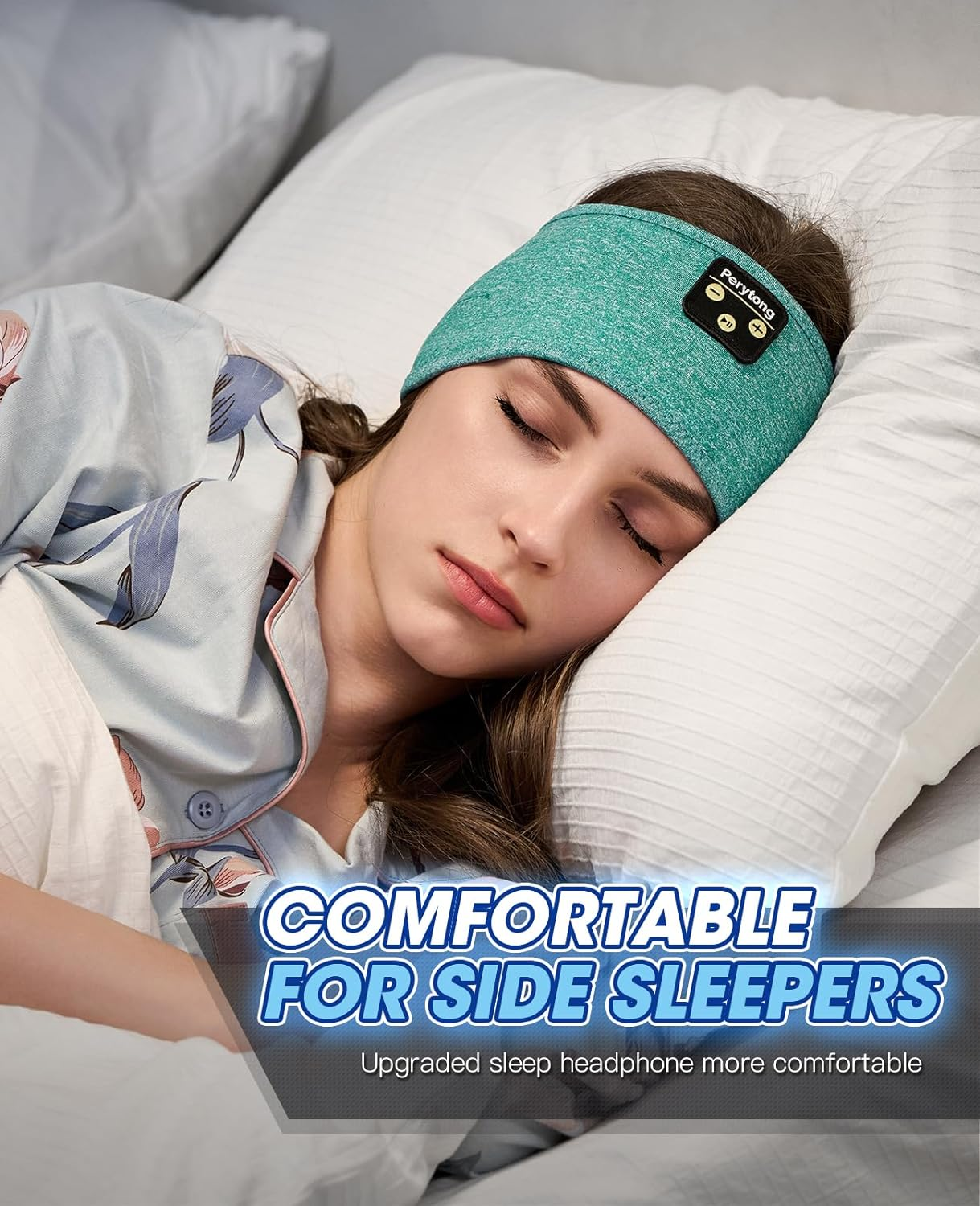 Sleep Headphones Wireless, Perytong Bluetooth Sports Headband Headphones with Ultra-Thin HD Stereo Speakers Perfect for Sleeping,Workout,Jogging,Yoga,Insomnia, Air Travel, Meditation(Green) image number 5