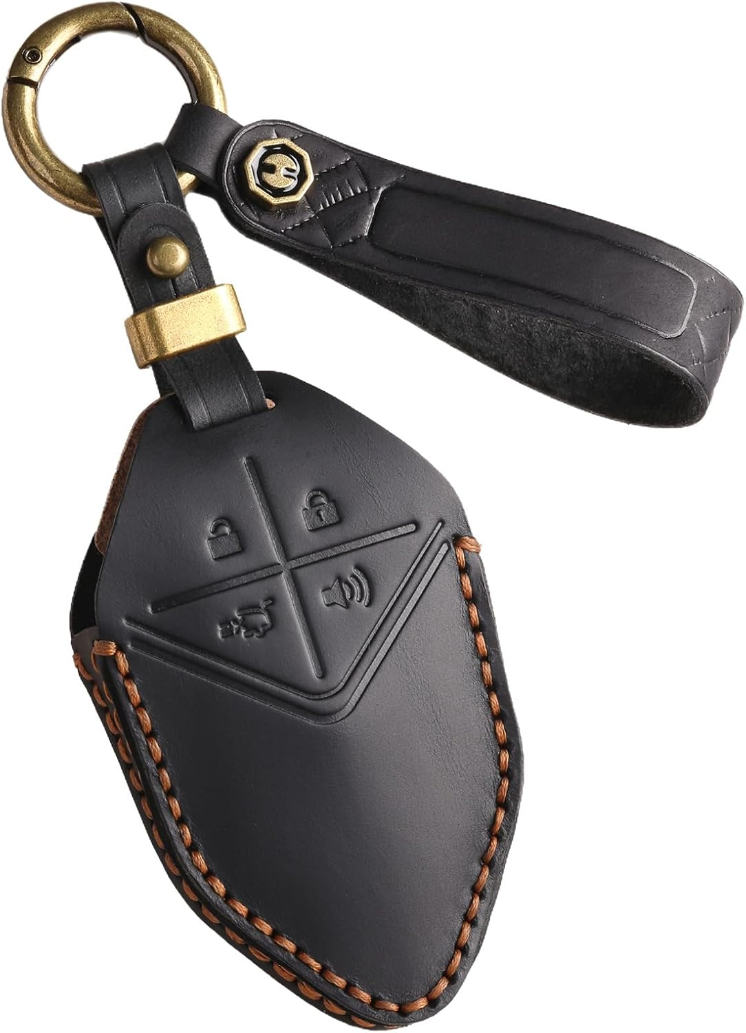 Ontto Cowhide Car Key Cover Fit for Changan Deepal S7 SL03 S07 G318 Unit UNIK CS35 plus CS55 plus CS75 Key Holder Leather Case Keyring Keychain Smart Shell Protector Accessories 4 Buttons Blue