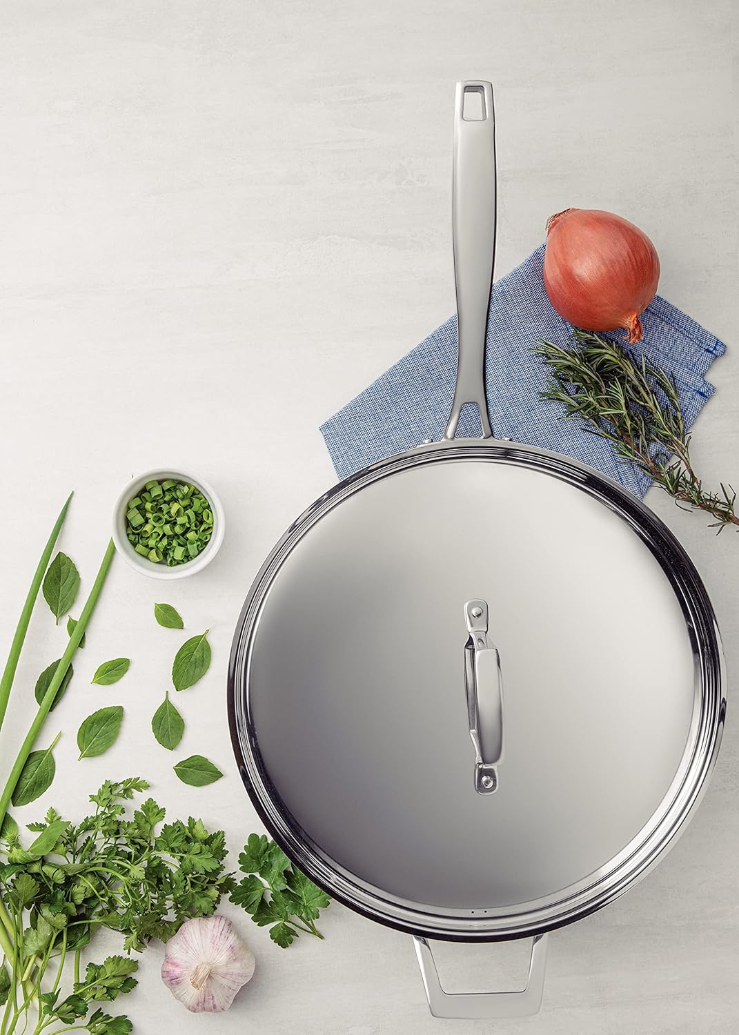 Tramontina Grano Stainless Steel Frying Pan with Tri-Ply Body, 30 Cm Diameter