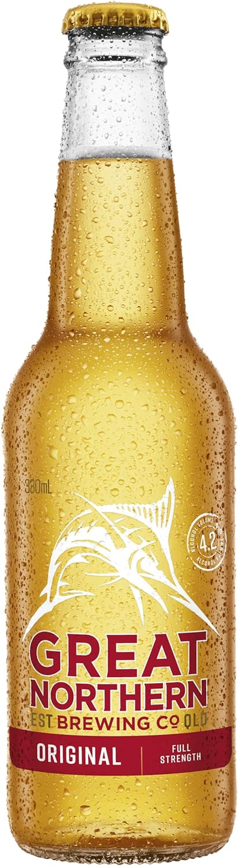 Great Northern Original Lager, Full Strength Beer, Crisp & Refreshing Finish, 4.2% ABV, 330Ml (Case of 24 Bottles)