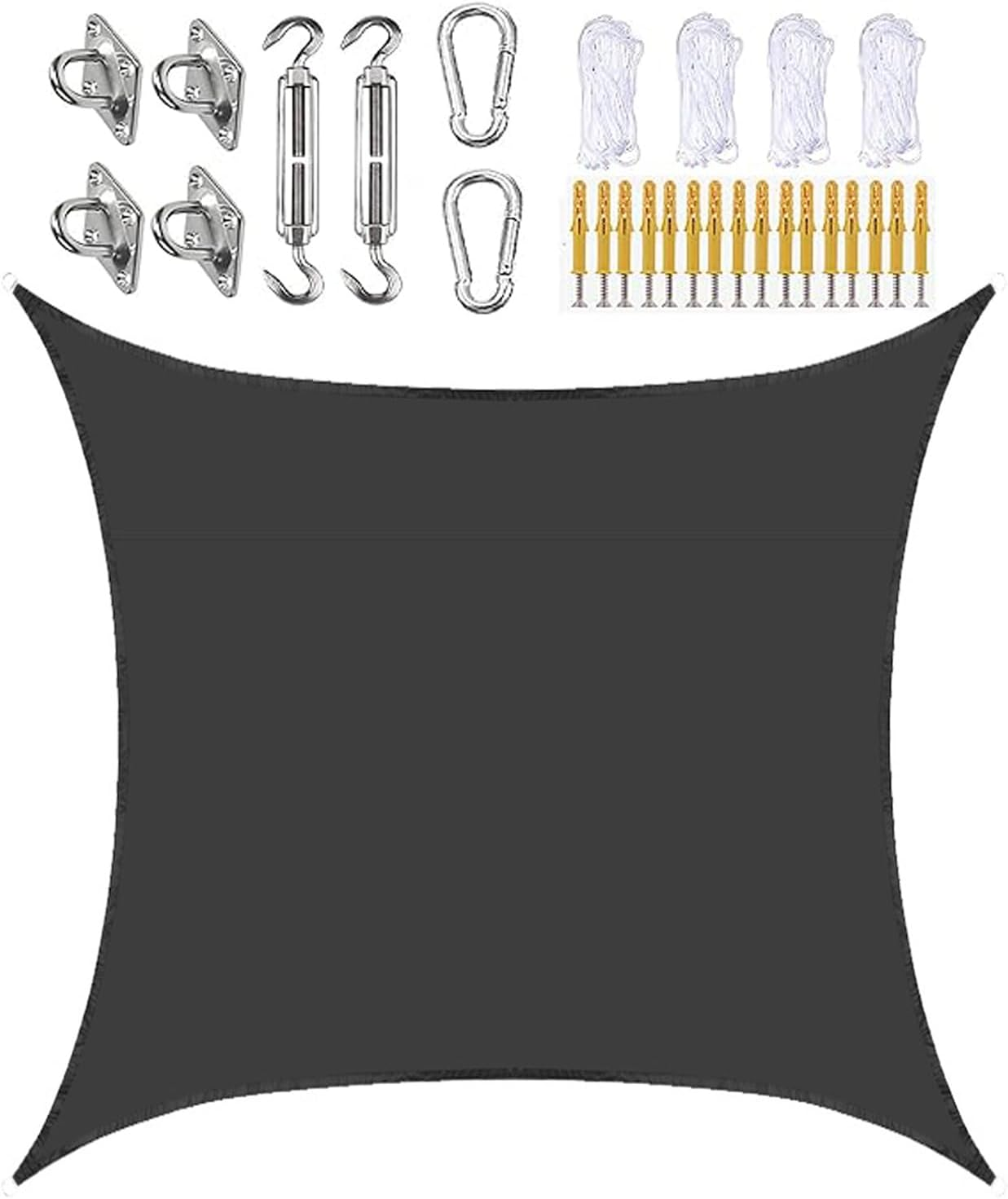 White,3X3 M,Jyhcd Outdoor Square Shade Sails,Premium Waterproof Oxford Fabric,95% UV Block,Includes Free Rope and Fixing Kit,Sun Shade Sail Rectangle for Backyard,Garden,Patio,Parties