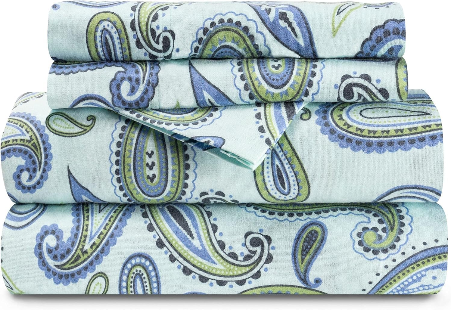 Flannel Cotton Sheet Set, Full, Solid Navy Blue