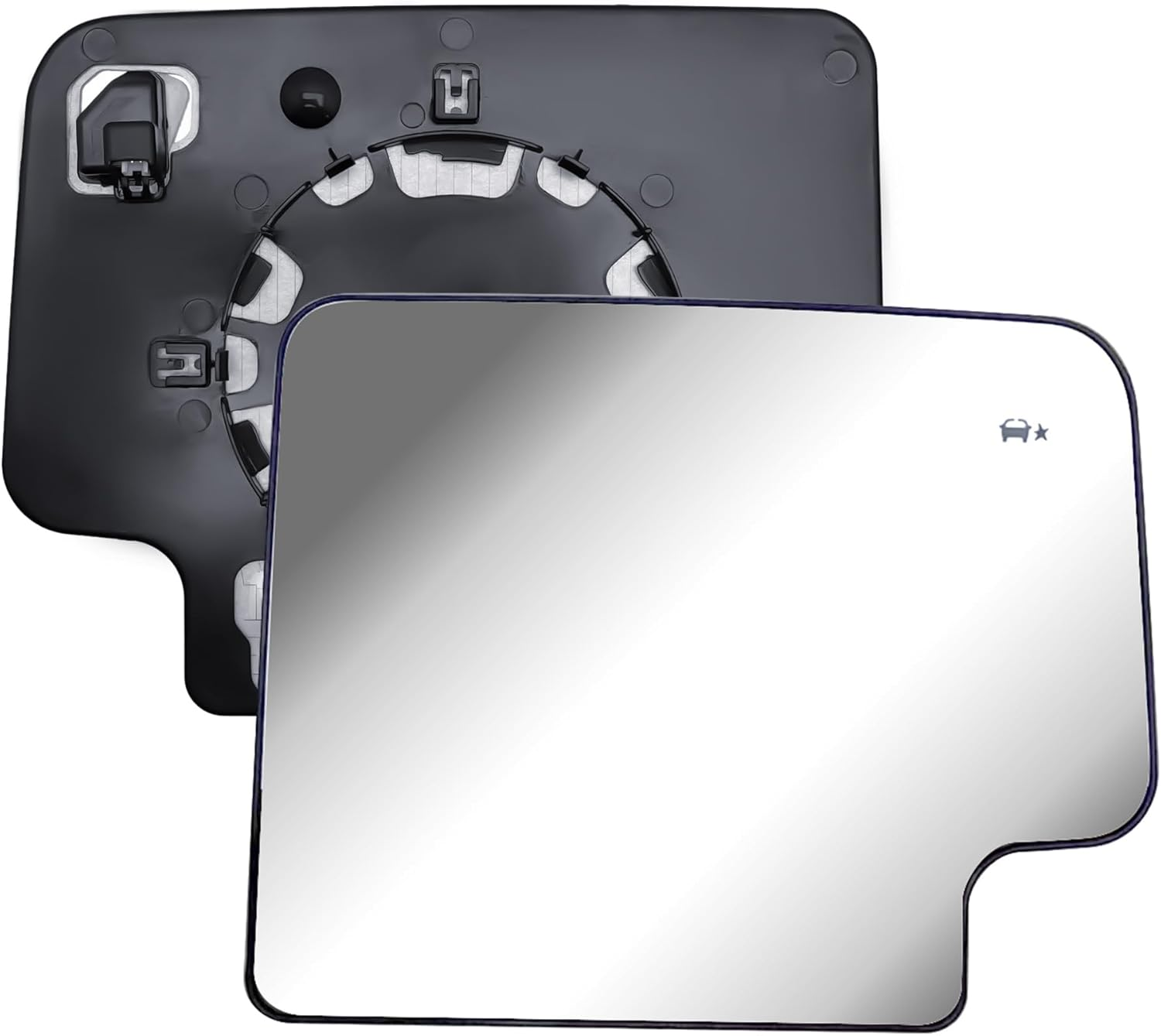 Replacement Driver Left Side Door Towing Mirror Lower Small Glass Convex No Heated with Back Plate for Chevrolet Silverado and GMC Sierra 1500 2500 HD 3500 HD from 2019 to 2024