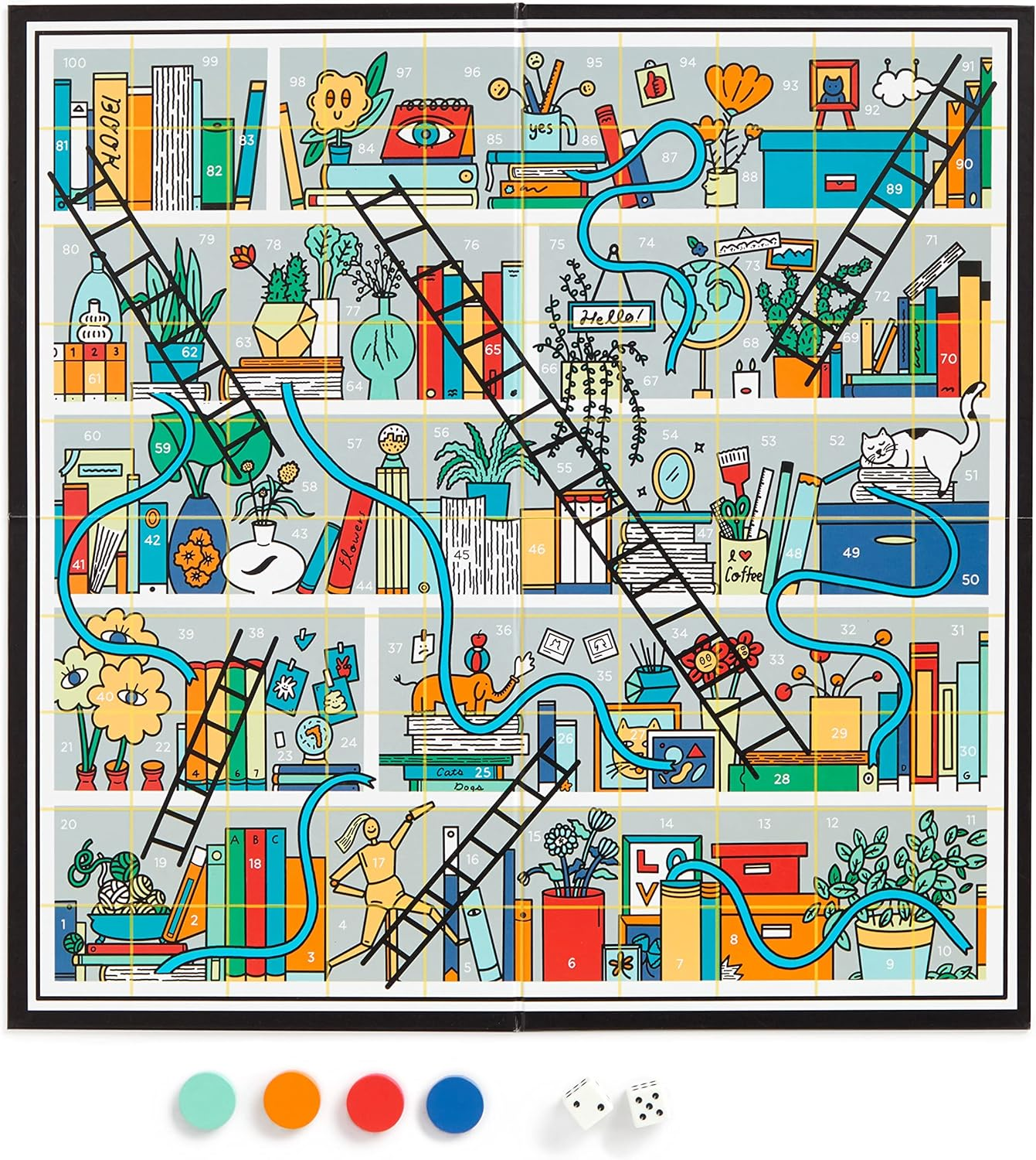 Galison Books and Ladders Classic Board Game image number 1