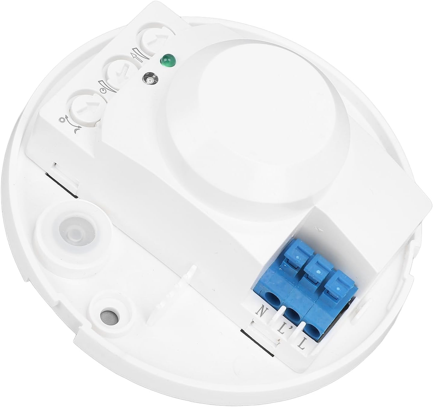 360 Degree Microwave Ceiling Motion Sensor, 5.8Ghz Doppler Radar Ceiling Sensor for Indoor Lighting, 530Sq Ft Coverage, Adjustable Delay (8-12Min)