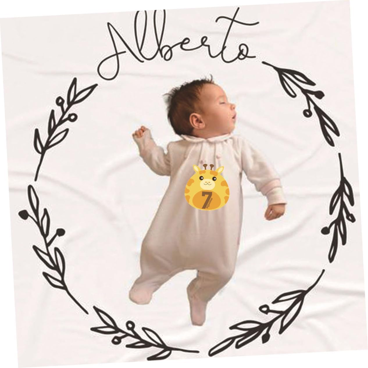 12 Sheets Animal Design Milestone Stickers Reusable Self-Adhesive Decals for Newborn Boy Girl Monthly Photo Keepsake Scrapbook image number 3