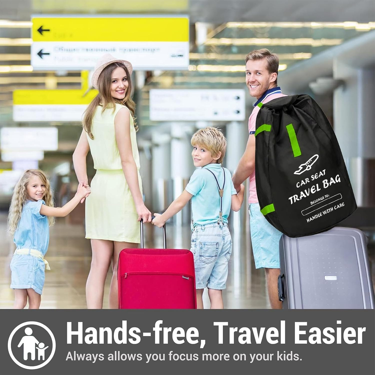 Car Seat Bags for Air Travel - Durable Baby Carseat Cover for Airplane Travel - Padded Car Seat Travel Bag for Airplane & Stroller Bag for Airplane, Gate Check Bag for Air Travel