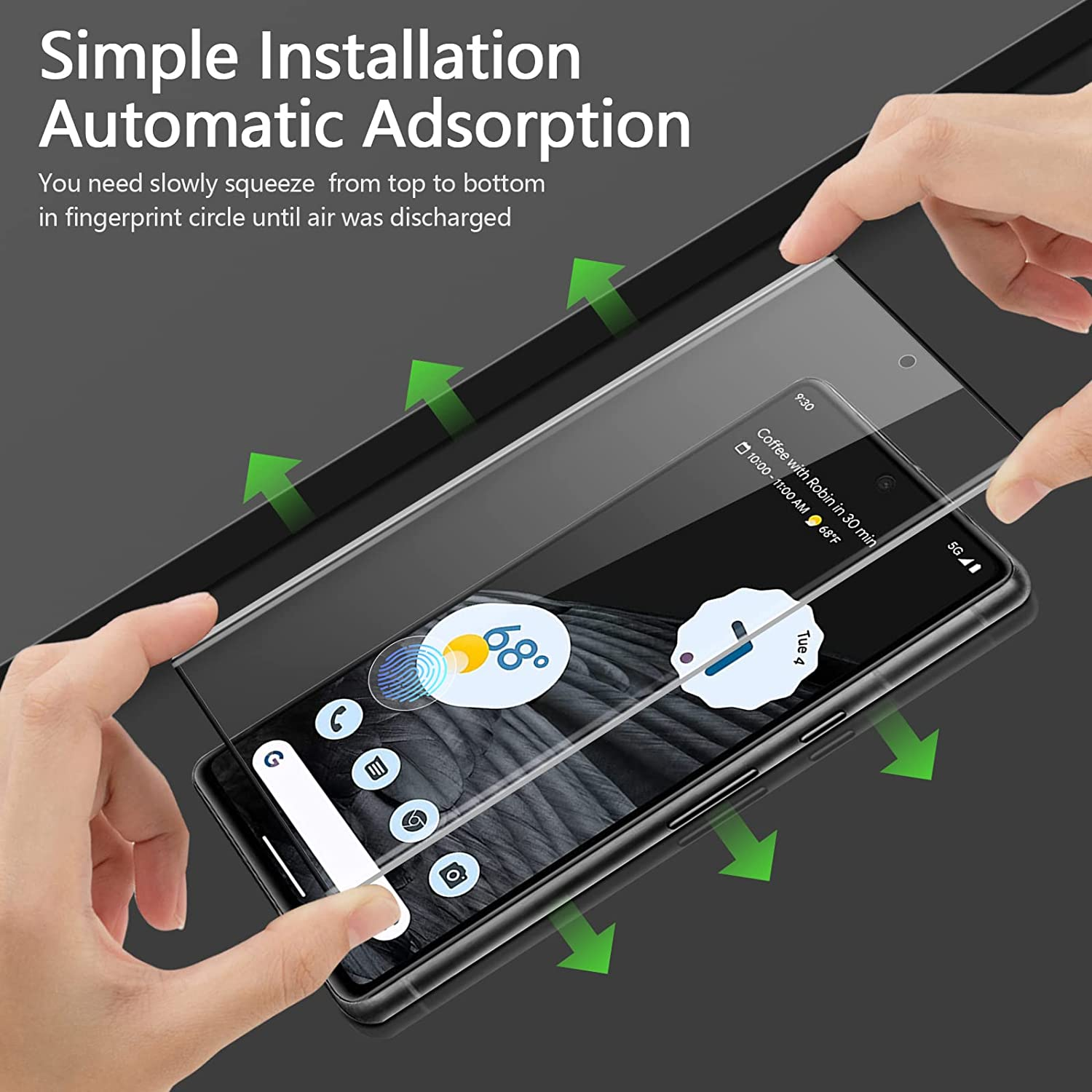 Cnarery Screen Protector for Google Pixel 7 Pro, 2 Pack Fingerprint Support Unlock Tempered Glass [Easy Installation] [Bubble Free] image number 1