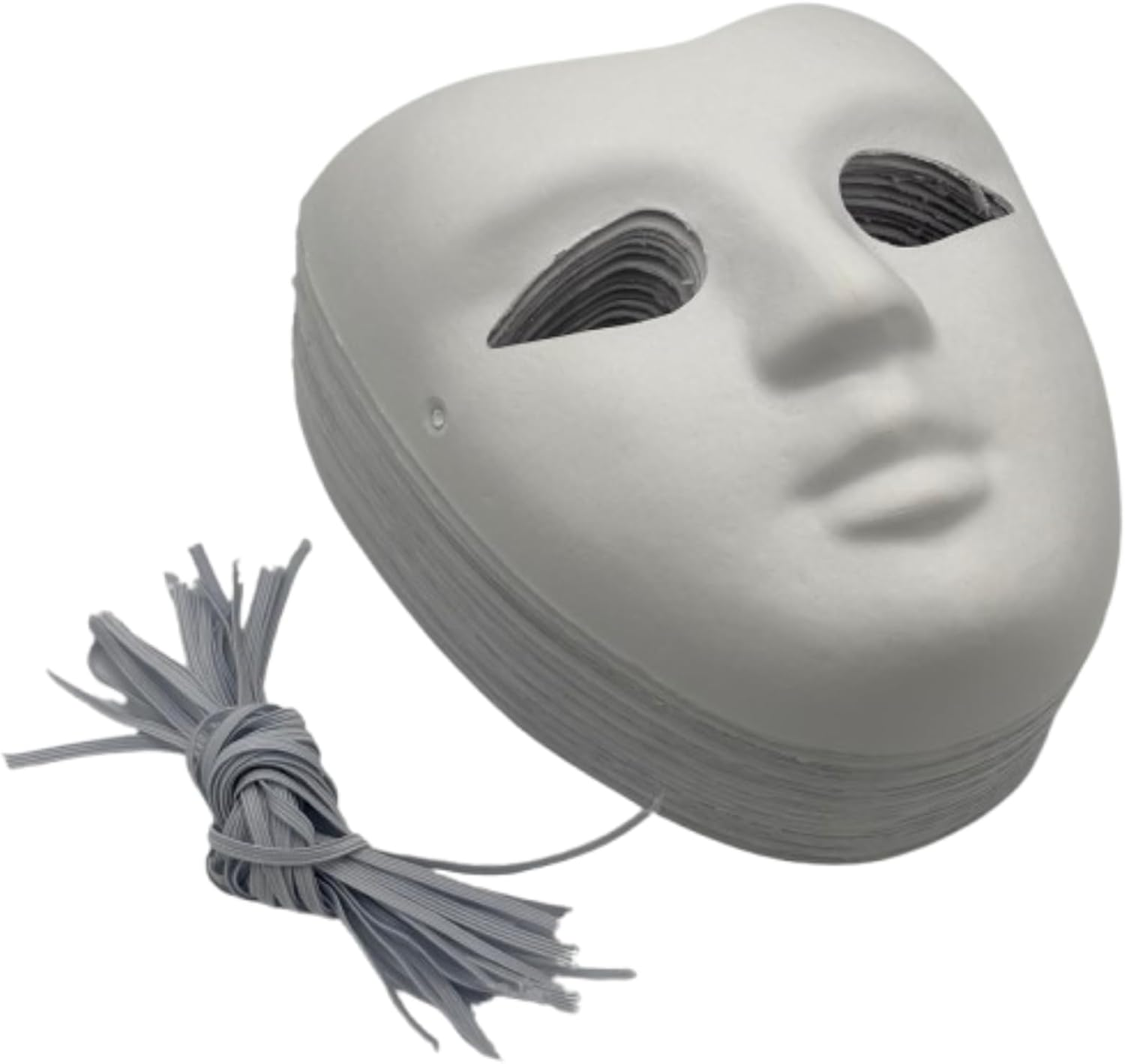 DIY Human Face Paper Mask - V-Shape Design for Creative Painting & Costume Making - Set Of image number 2