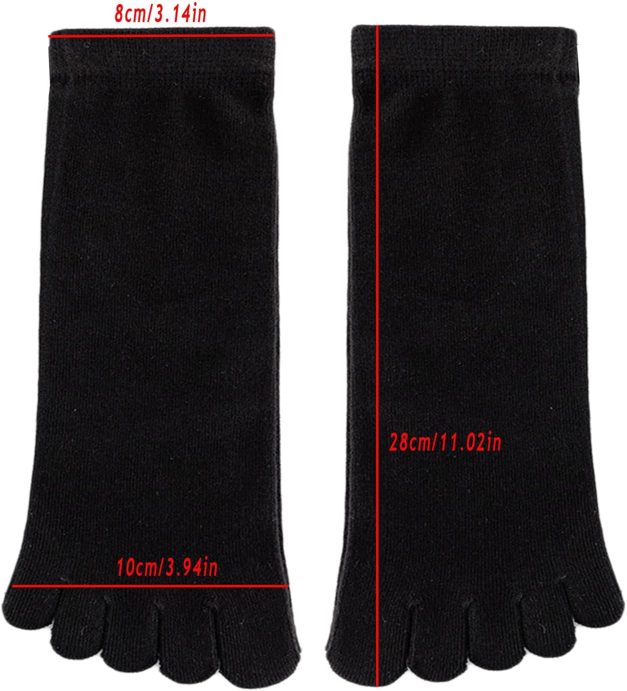 AWOCAN Toe Socks Five Finger Socks Cotton Soft Breathable Running Five Finger Crew Socks for Men Woman image number 1