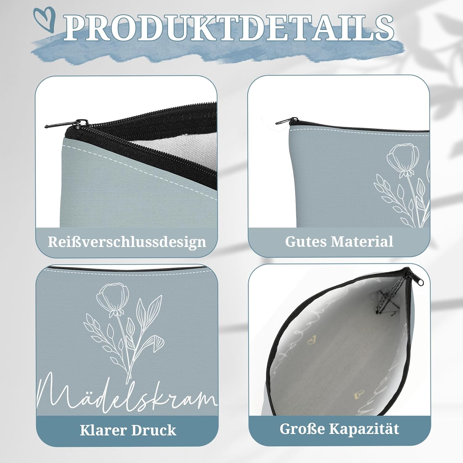 Geiserailie 3 Pieces Trousse De Maquillage Petite Trousse De Toilette Avec Inscription Zipp&eacute;e Portefeuille De Voyage Pour Femmes Et Filles, Three Colours