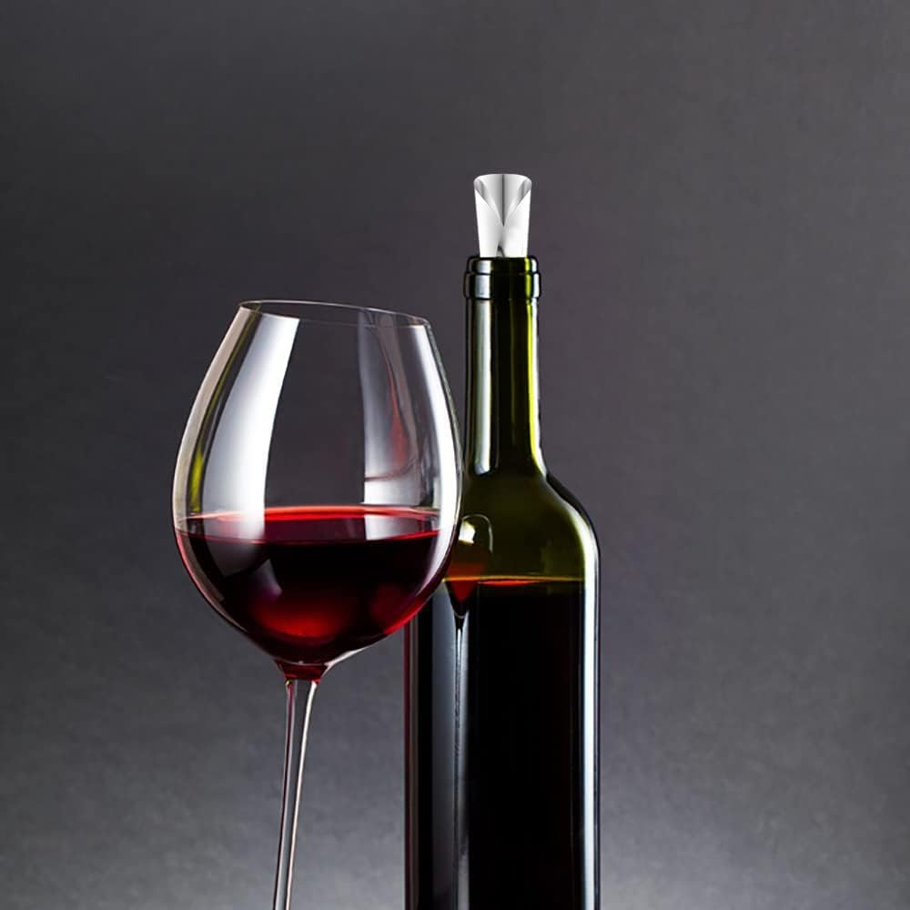 20 Pcs Wine Pourer Disc Flexible Drip Stop Wine Disc No Drop Drip Stop and Pourer Home Bar Accessories for Wine Bottles Silver
